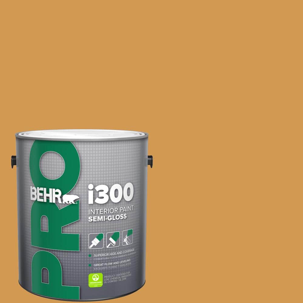 BEHR PRO 1 gal. #PPU6-02 Saffron Strands Semi-Gloss Interior Paint