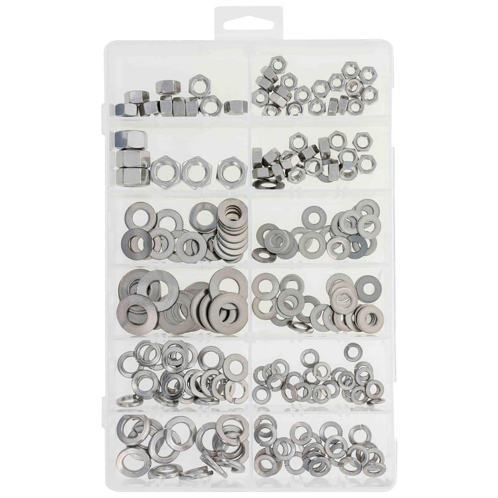 Hillman Stainless Steel Nut and Washer Assorted Kit (210-Piece) (3)
