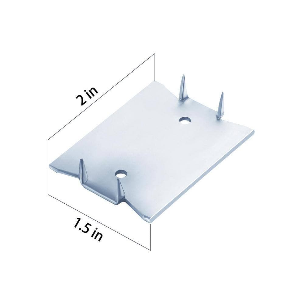 Angel Sar 30-Pack 1.5 in. x 2 in. Zinc 16-Gauge Anti-Nail Protection Plate Shield, Nail Plates for Protection Plumbing and Wiring (2)
