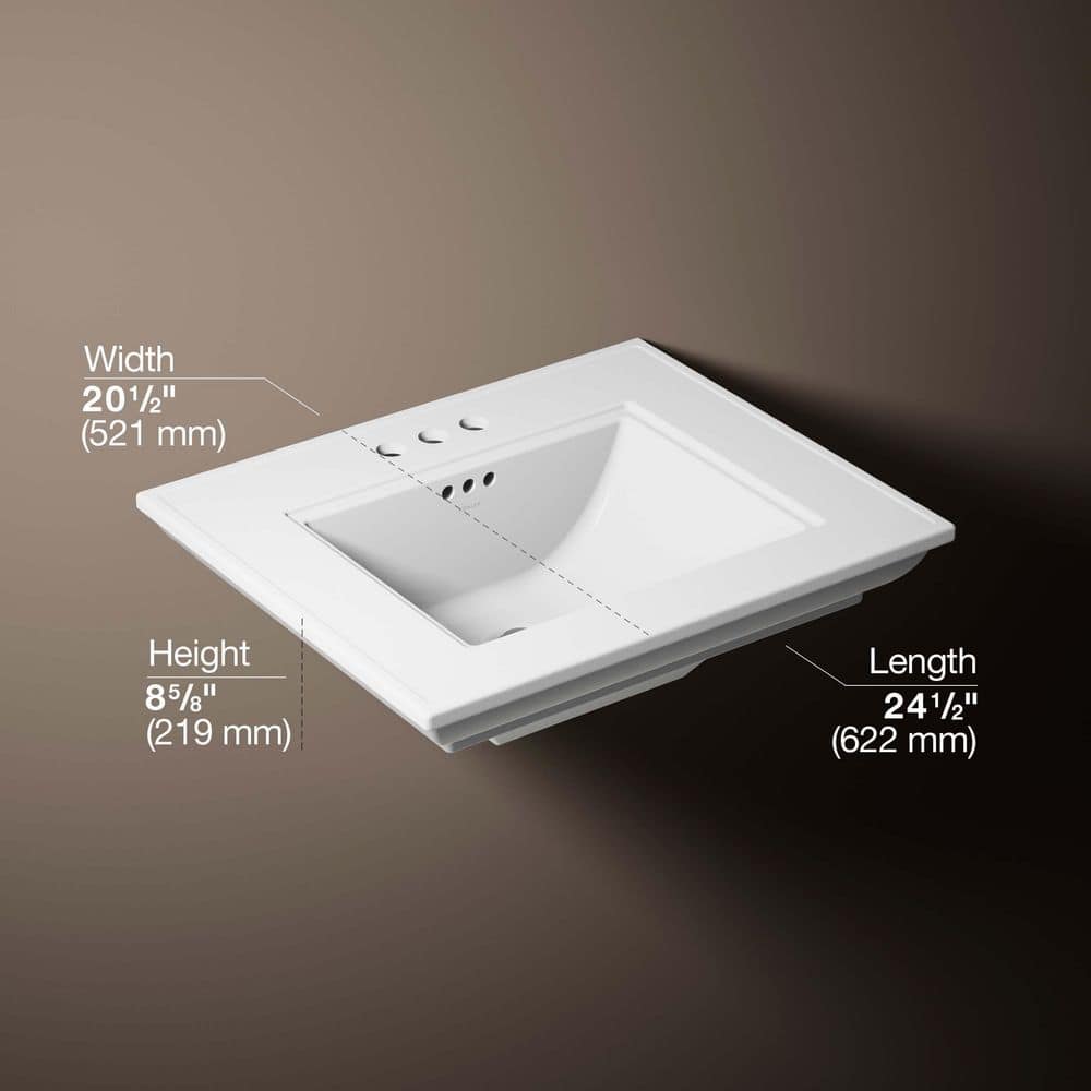 KOHLER Memoirs 24.5 in. x 20.5 in. Console Sink in White Fireclay (3)