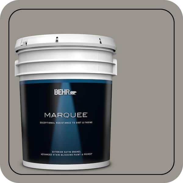 BEHR MARQUEE 5 gal. #N360-4 Battleship Gray Satin Enamel Exterior Paint & Primer (2)