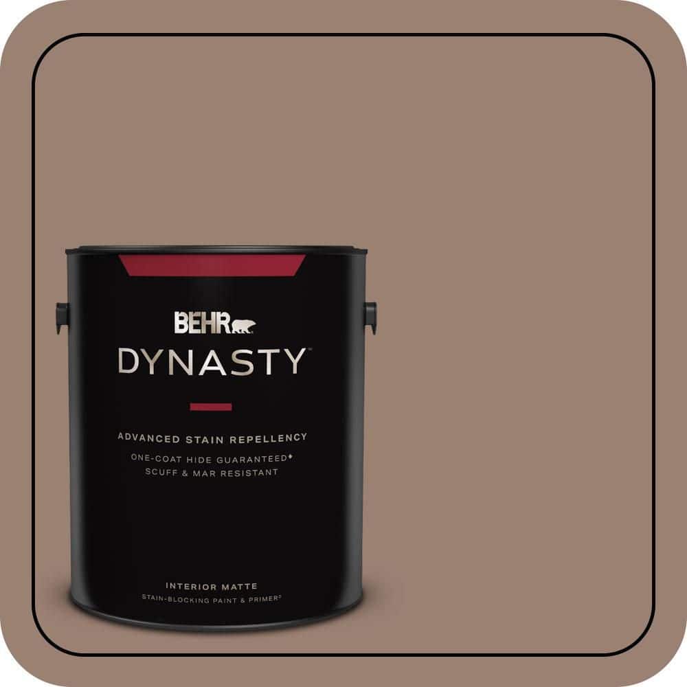 BEHR DYNASTY 1 gal. #N190-5 Frontier Brown One-Coat Hide Matte Interior Stain-Blocking Paint & Primer