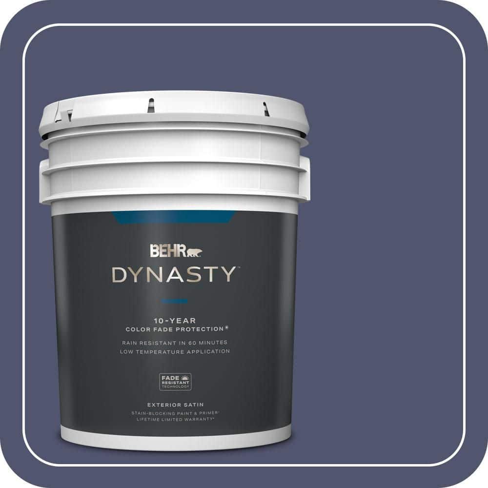 BEHR DYNASTY 5 gal. #S540-7 Bossa Nova Satin Enamel Exterior Stain-Blocking Paint & Primer