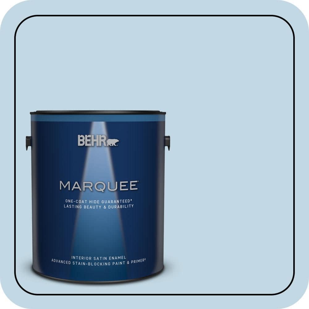 BEHR MARQUEE 1 gal. #S500-1 Distant Shore Satin Enamel Interior Paint & Primer