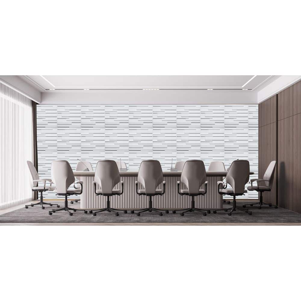 Dundee Deco Falkirk Ross 2/25 in. x 19.7 in. x 19.7 in. White PVC Bricks 3D Decorative Wall Panel (2)