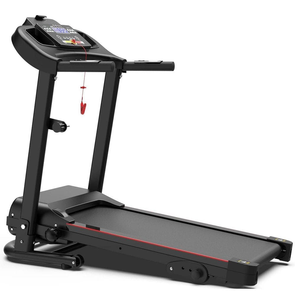 Tidoin 2.5 HP Black Metal Foldable Electric Treadmill with Safety Key, LED Display, Pad/Phone Holder, APP Support and Inclines (1)