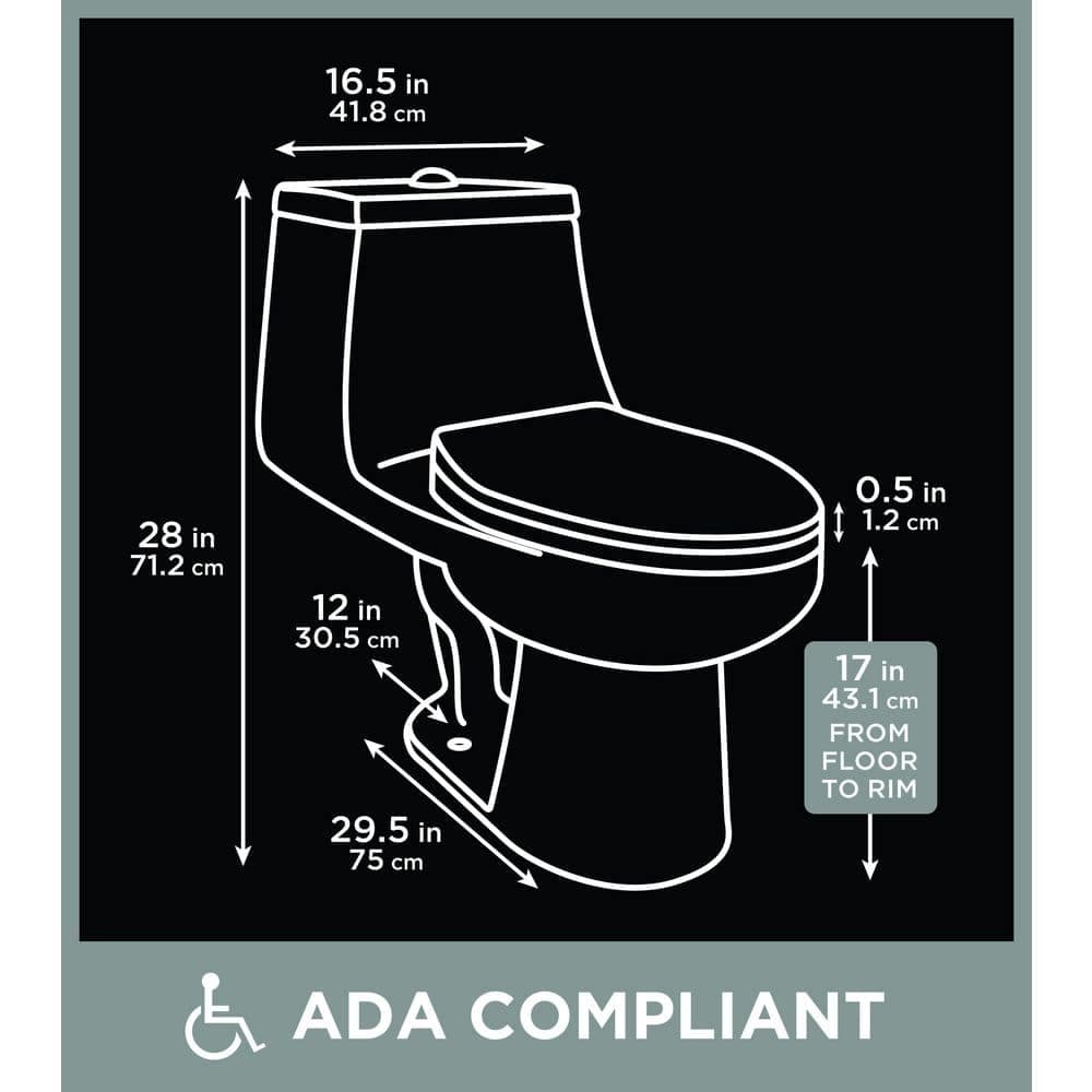 Glacier Bay McClure 12 in. Rough in 1-Piece 1.0 GPF/1.28 GPF Dual Flush Elongated Toilet in White, Seat Included (2)