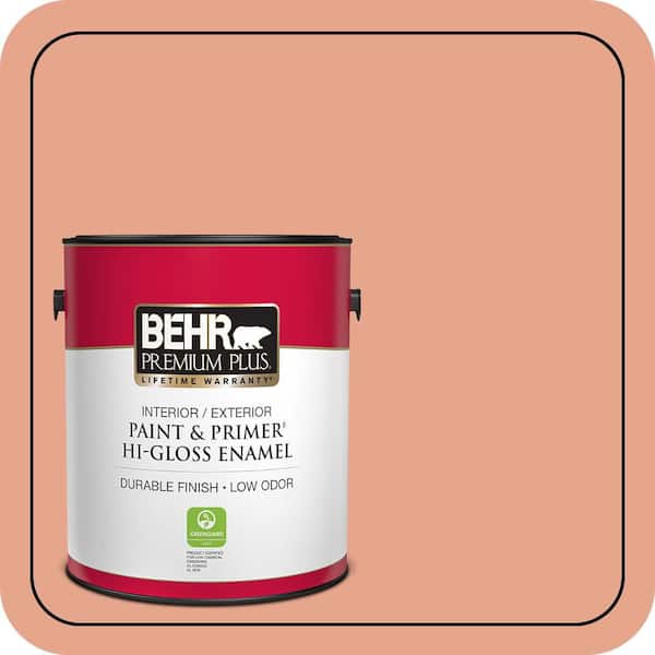BEHR PREMIUM PLUS #M180-4 Priceless Coral Enamel Low Odor & Primer (3)