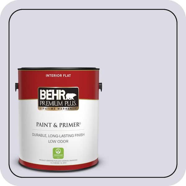 BEHR PREMIUM PLUS 1 gal. #S570-1 Misty Lavender Flat Low Odor Interior Paint & Primer (2)