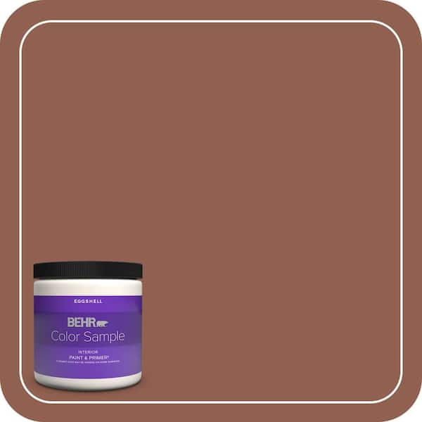 BEHR PREMIUM PLUS #210F-7 Brown Thrush Flat Interior/Exterior Paint & Primer Color Sample (3)