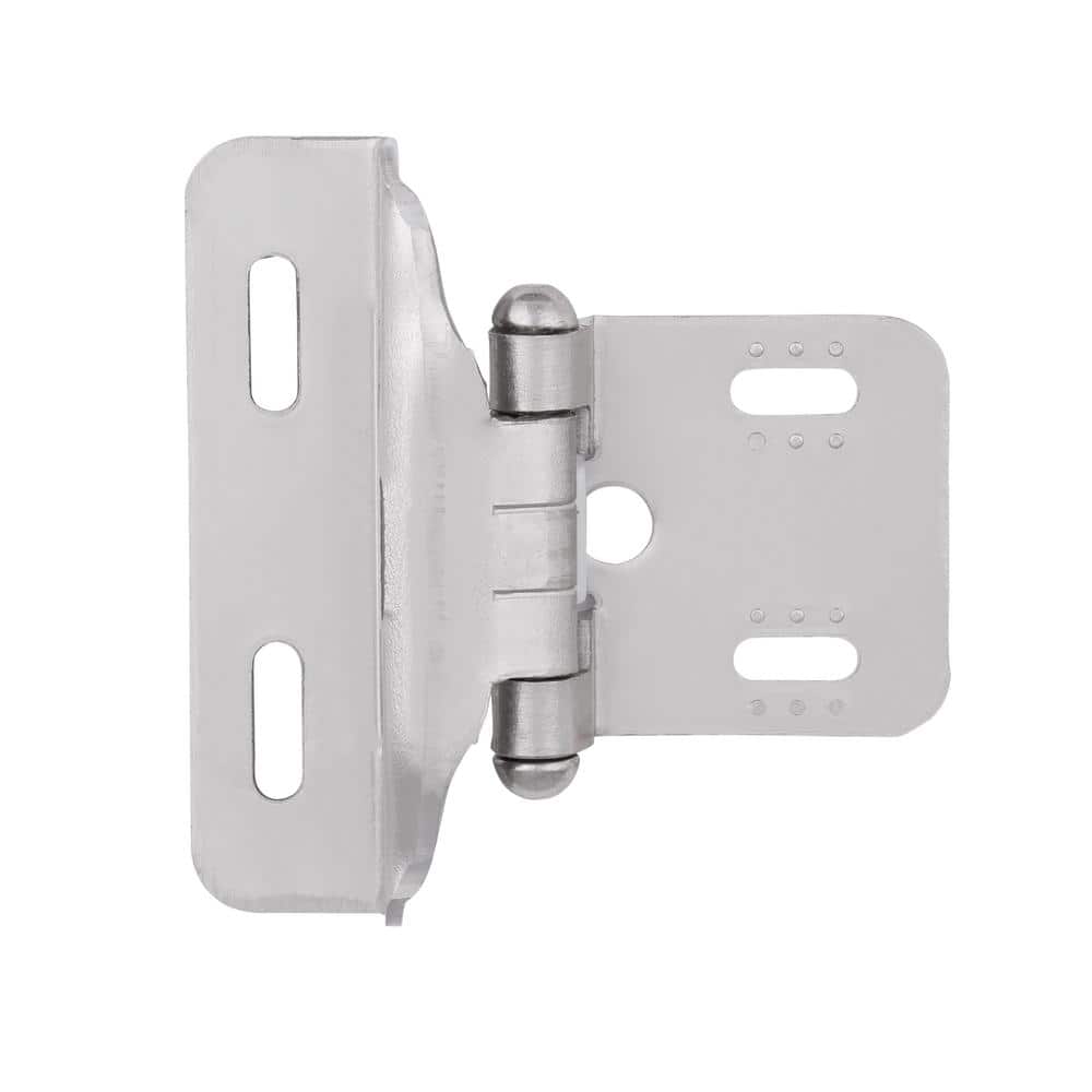 Liberty 1 Pair Face Frame Semi-Wrap 1/4 in. Overlay Satin Nickel Cabinet Hinge (2-Pieces) (3)