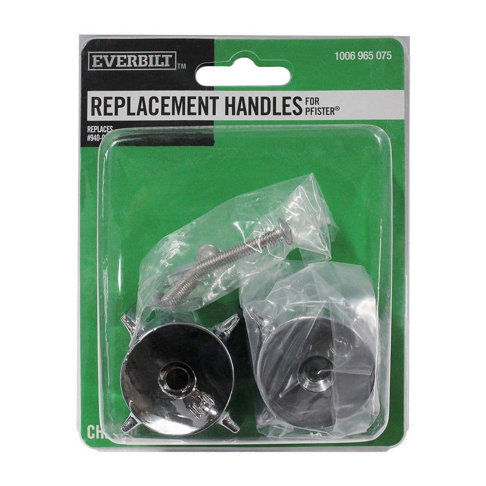 Everbilt Pair of Shower Faucet Handles Replacement in Chrome Finish for Price Pfister Replaces 940-031 (2)