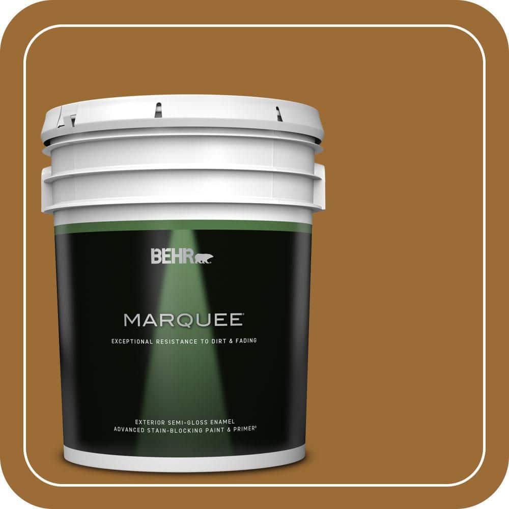 BEHR MARQUEE 5 gal. #PPU6-01 Curry Powder Semi-Gloss Enamel Exterior Paint & Primer