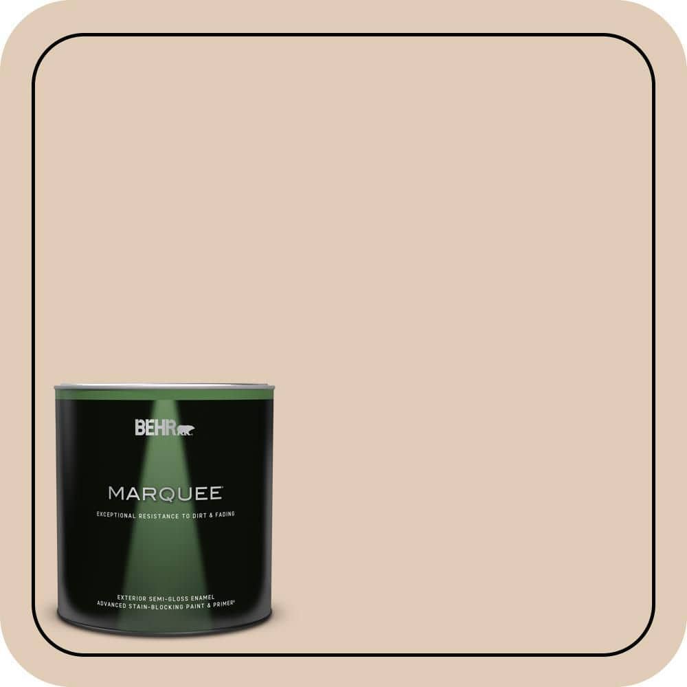 BEHR MARQUEE 1 qt. #S240-2 Rice Crackers Semi-Gloss Enamel Exterior Paint & Primer