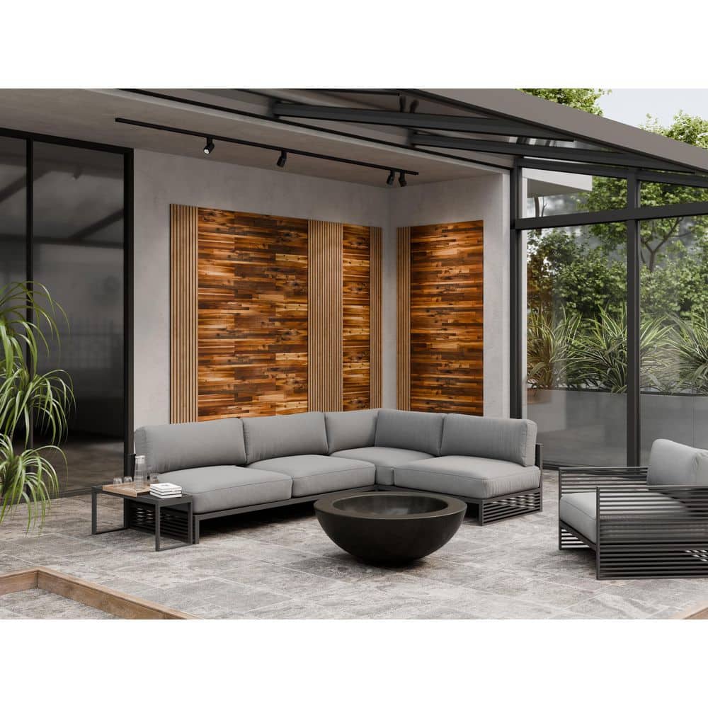Easy Planking Thermo-treated 5/8 in. x 5.75 in. x 3.7 ft. Brown (E-401) Barn Wood Wall Panels 10 sq. ft. per 8-Pack (3)