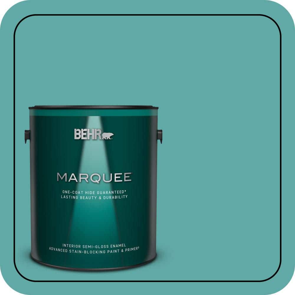 BEHR MARQUEE 1 gal. #500D-5 Teal Zeal Semi-Gloss Enamel Interior Paint & Primer