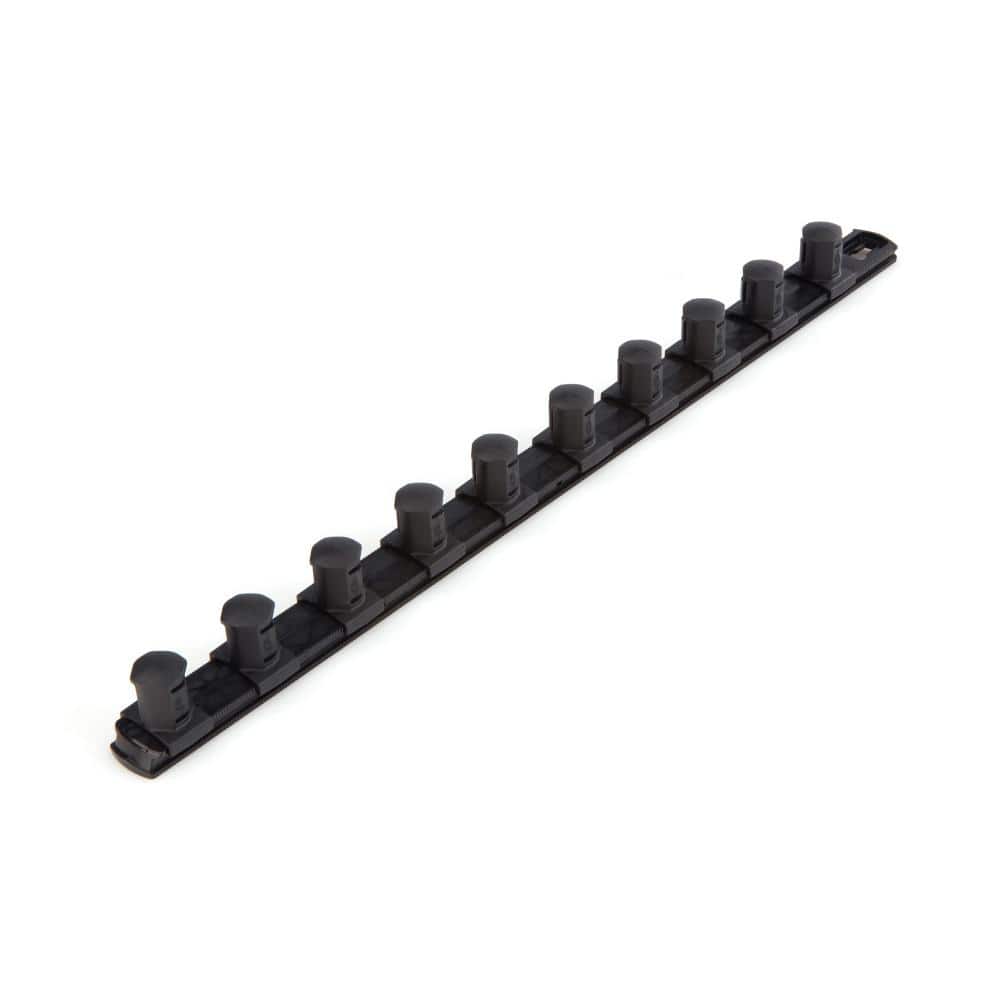 TEKTON 3/4 in. Drive x 18 in. Socket Rail, 10 Clips, Black (1)