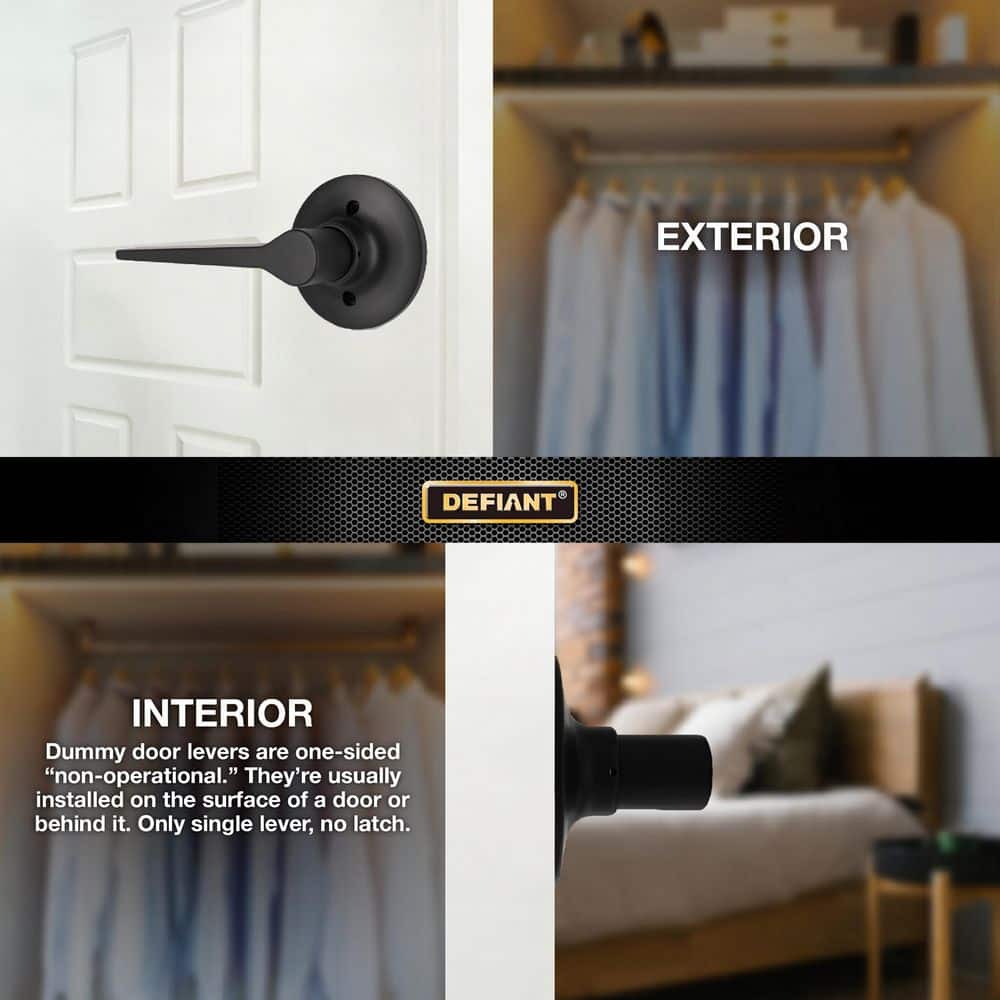 Defiant Freedom Matte Black Dummy Door Handle (2)