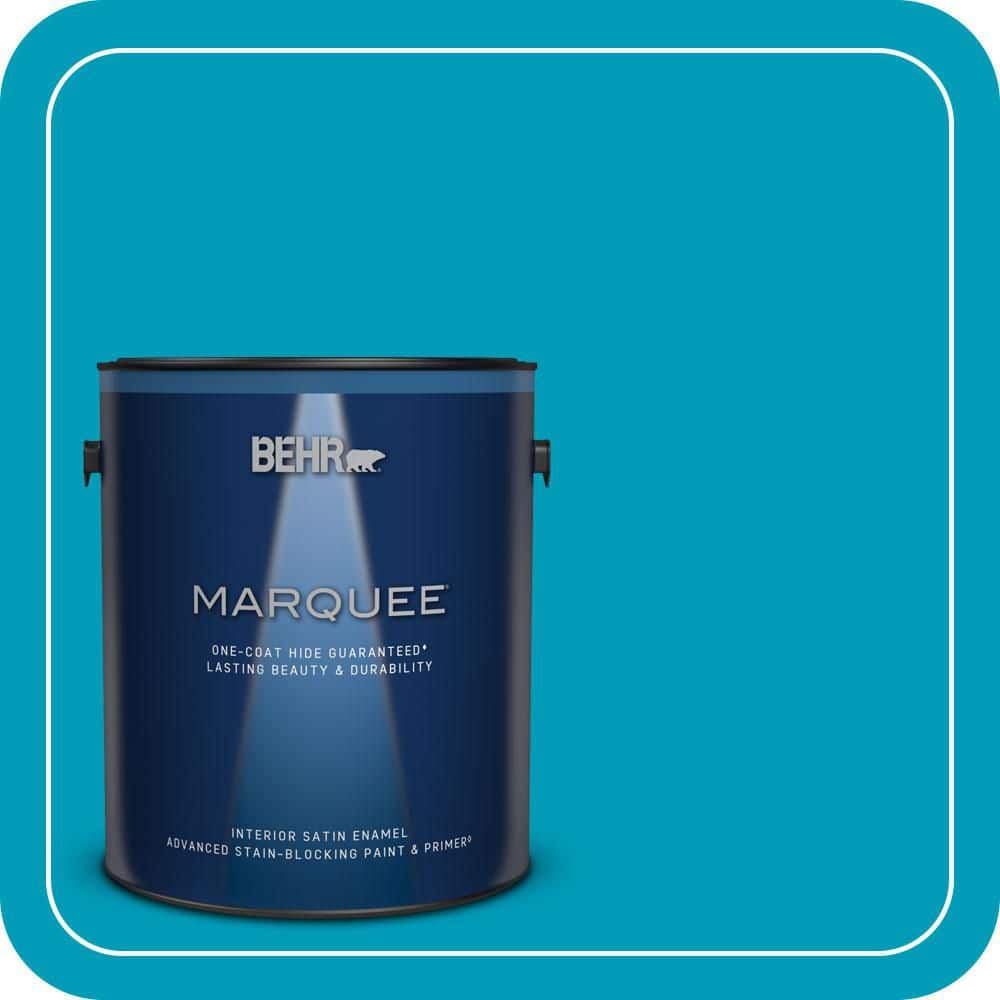 BEHR MARQUEE 1 gal. #520B-6 Brilliant Sea Satin Enamel Interior Paint & Primer