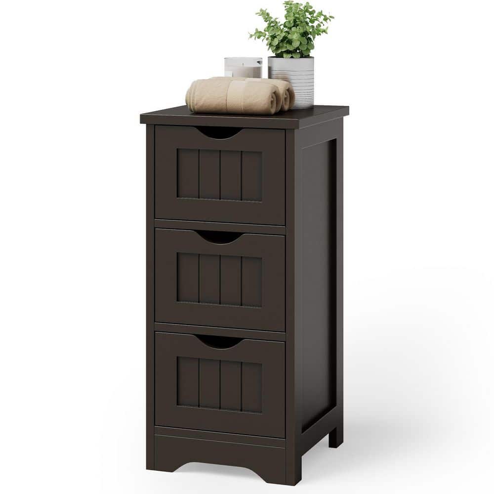 ANGELES HOME 12 in. W 12 in. D 25 in. H Bathroom Floor Freestanding Linen Cabinet with 3-Drawers