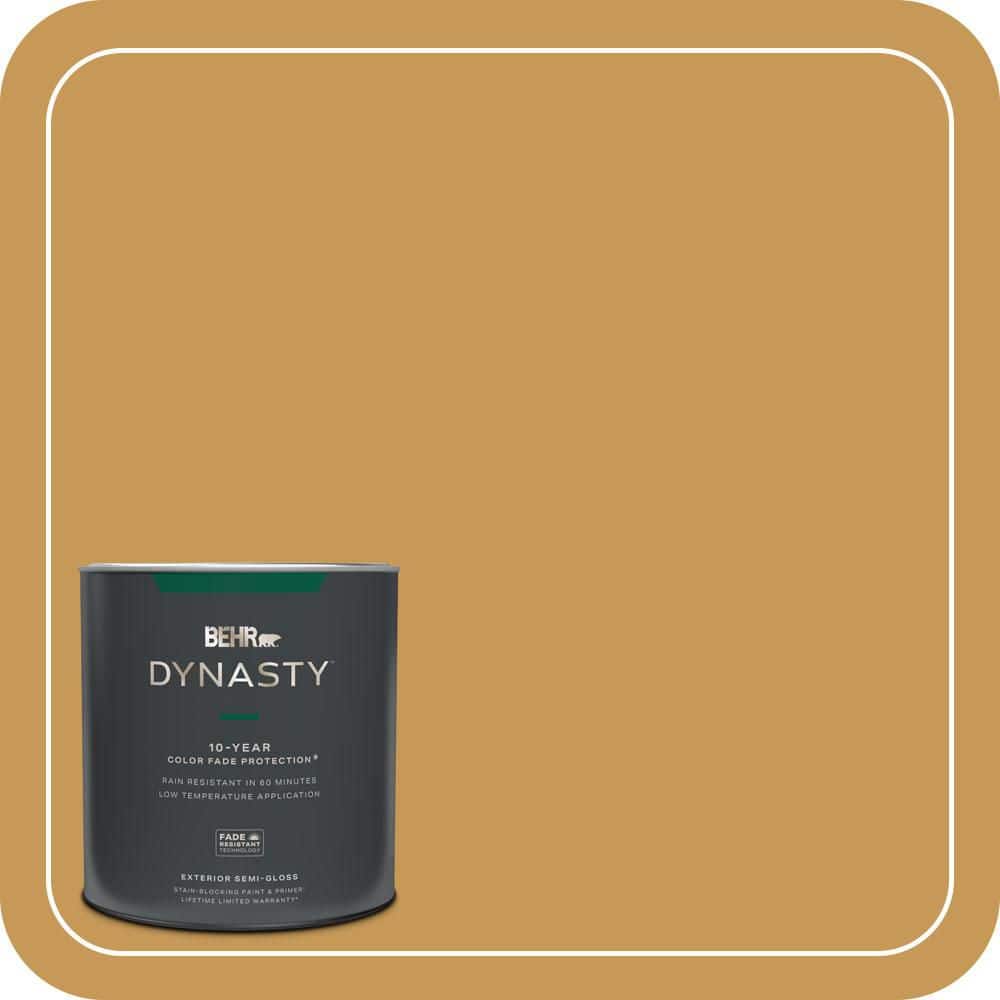 BEHR DYNASTY 1 qt. #PMD-104 Amber Glass Semi-Gloss Exterior Stain-Blocking Paint & Primer
