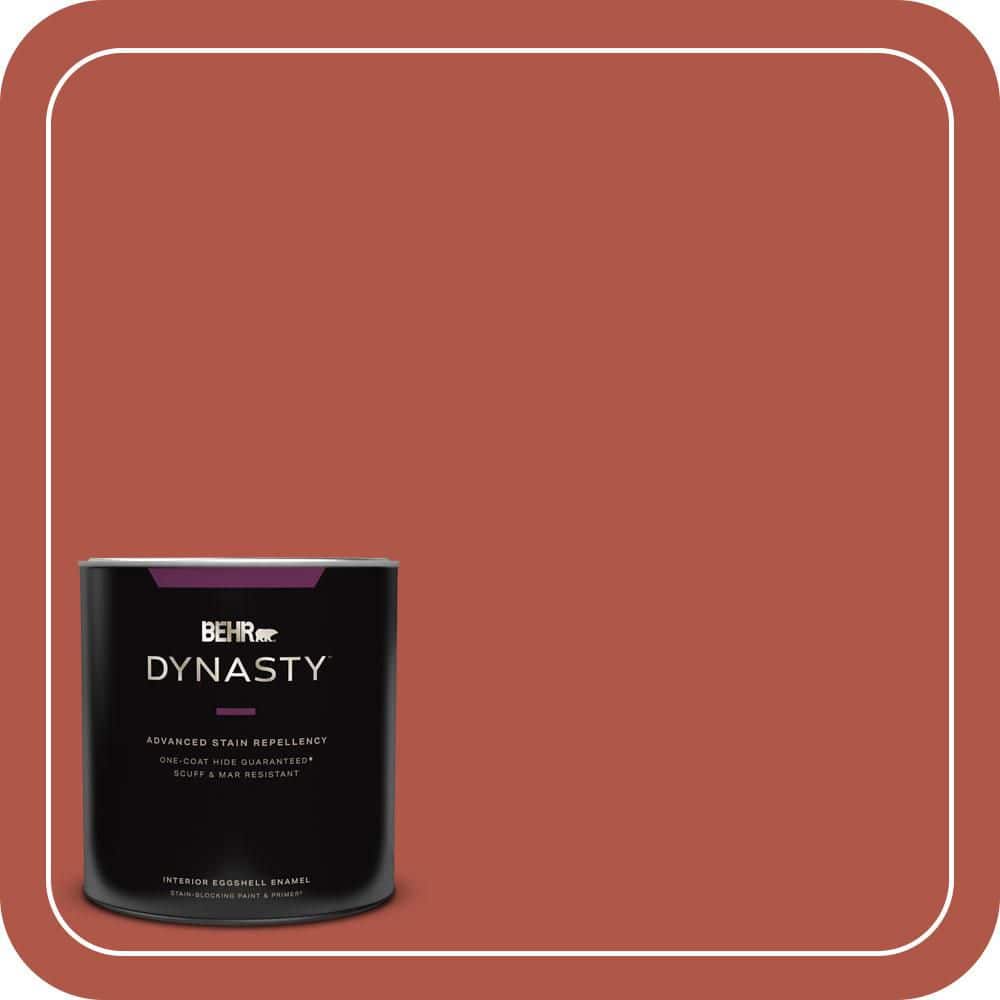 BEHR DYNASTY 1 qt. #PPU2-14 Tibetan Orange Eggshell Enamel Interior Stain-Blocking Paint & Primer