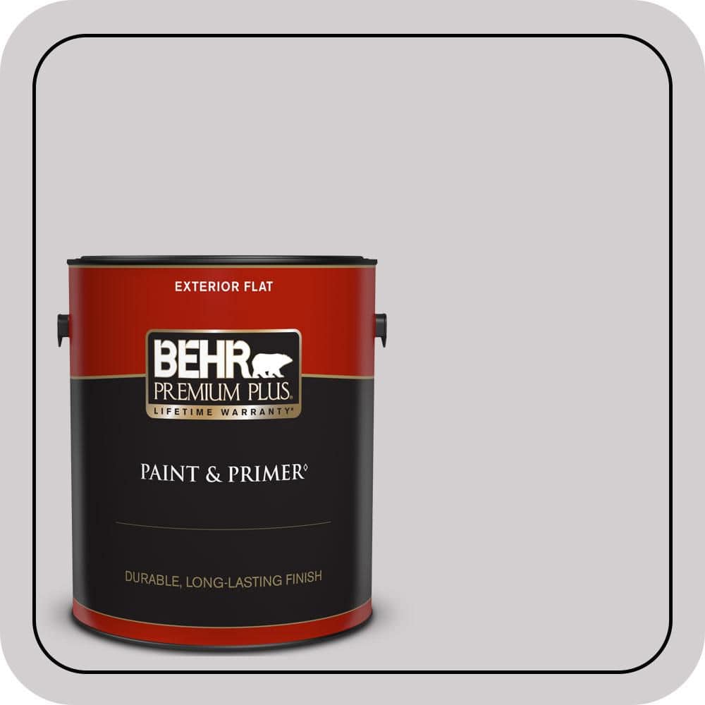 BEHR PREMIUM PLUS 1 gal. #N570-1 Opera Flat Exterior Paint & Primer