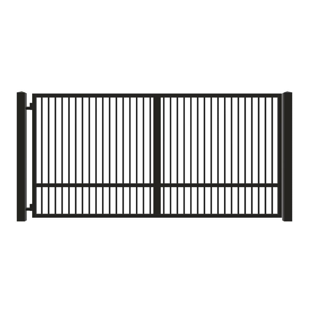 Unbranded Driveway Gate — Swing, Side, Square, Single, Black — 152"W x 72"H (1)