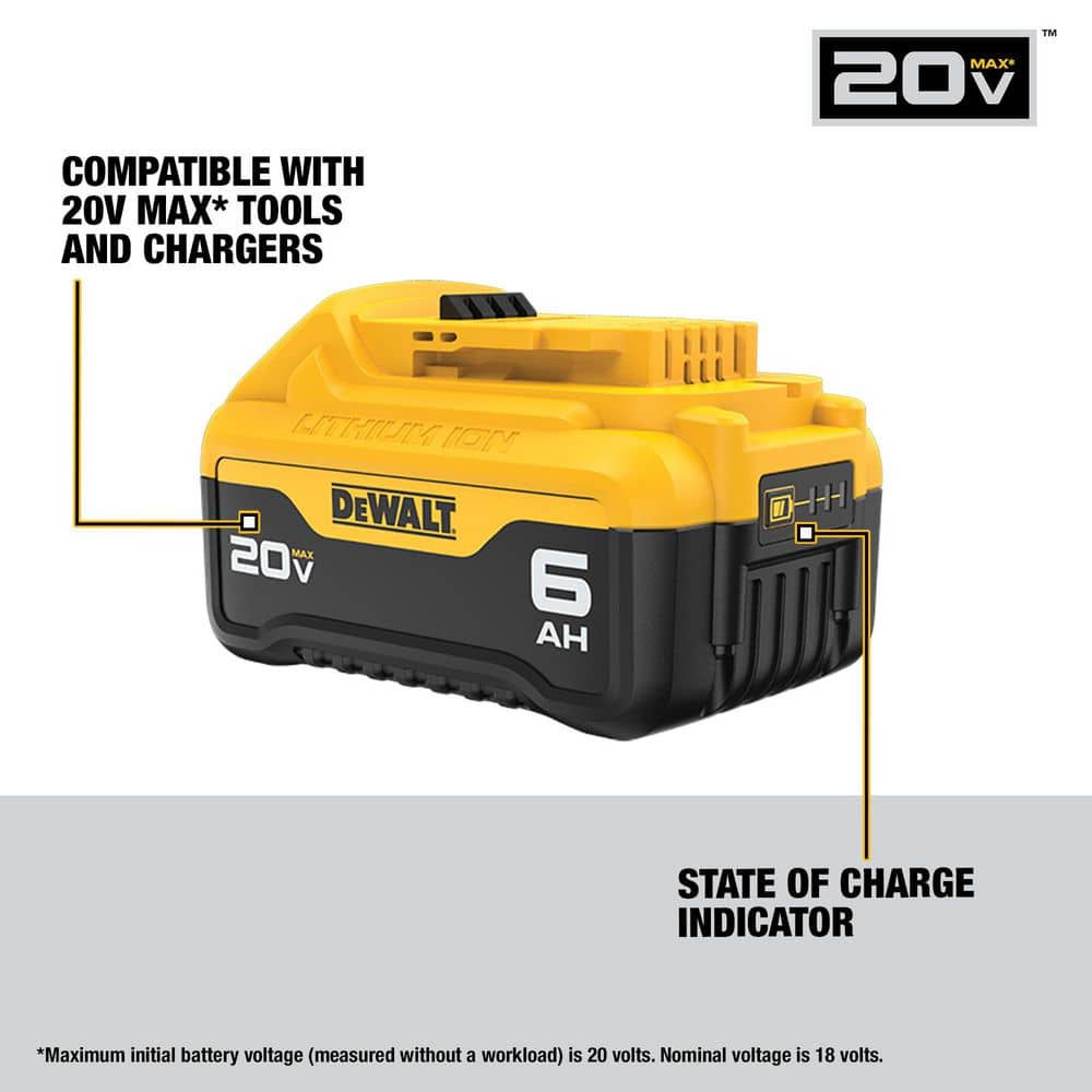 DEWALT 20V MAX Lithium-Ion 6.0 Ah Battery and Charger (3)