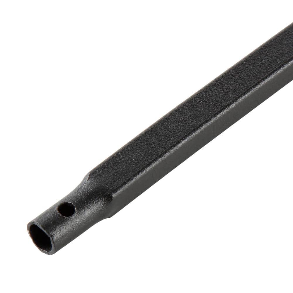 EVERMARK Stair Parts 44 in. x 1/2 in. Matte Black Plain Iron Baluster for Stair Remodel (2)