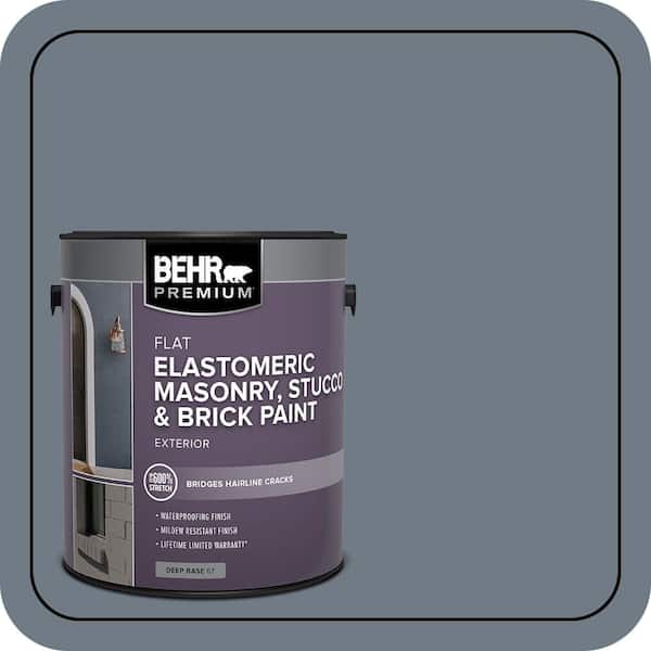 BEHR PREMIUM 1 gal. #N490-5 Charcoal Blue Elastomeric Masonry, Stucco and Brick Exterior Paint (2)