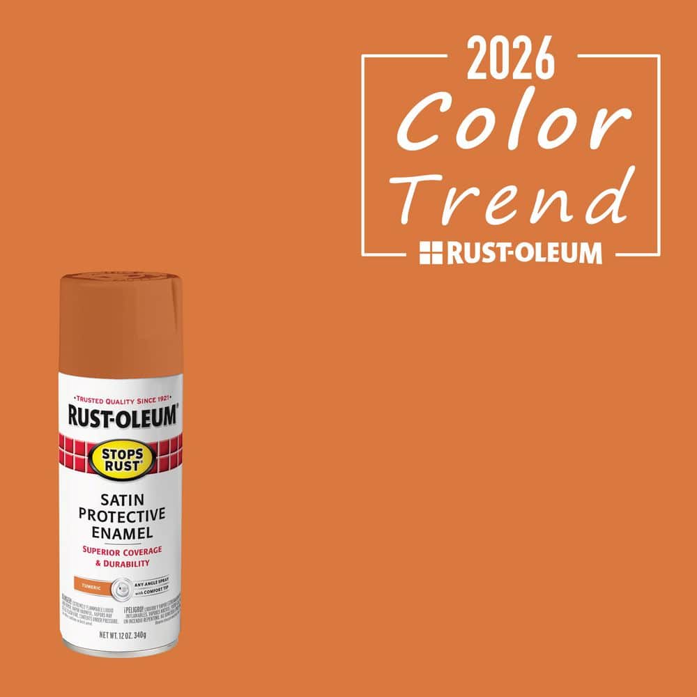 Rust-Oleum Stops Rust 12 oz. Protective Enamel Satin Tumeric Spray Paint (Case of 6)