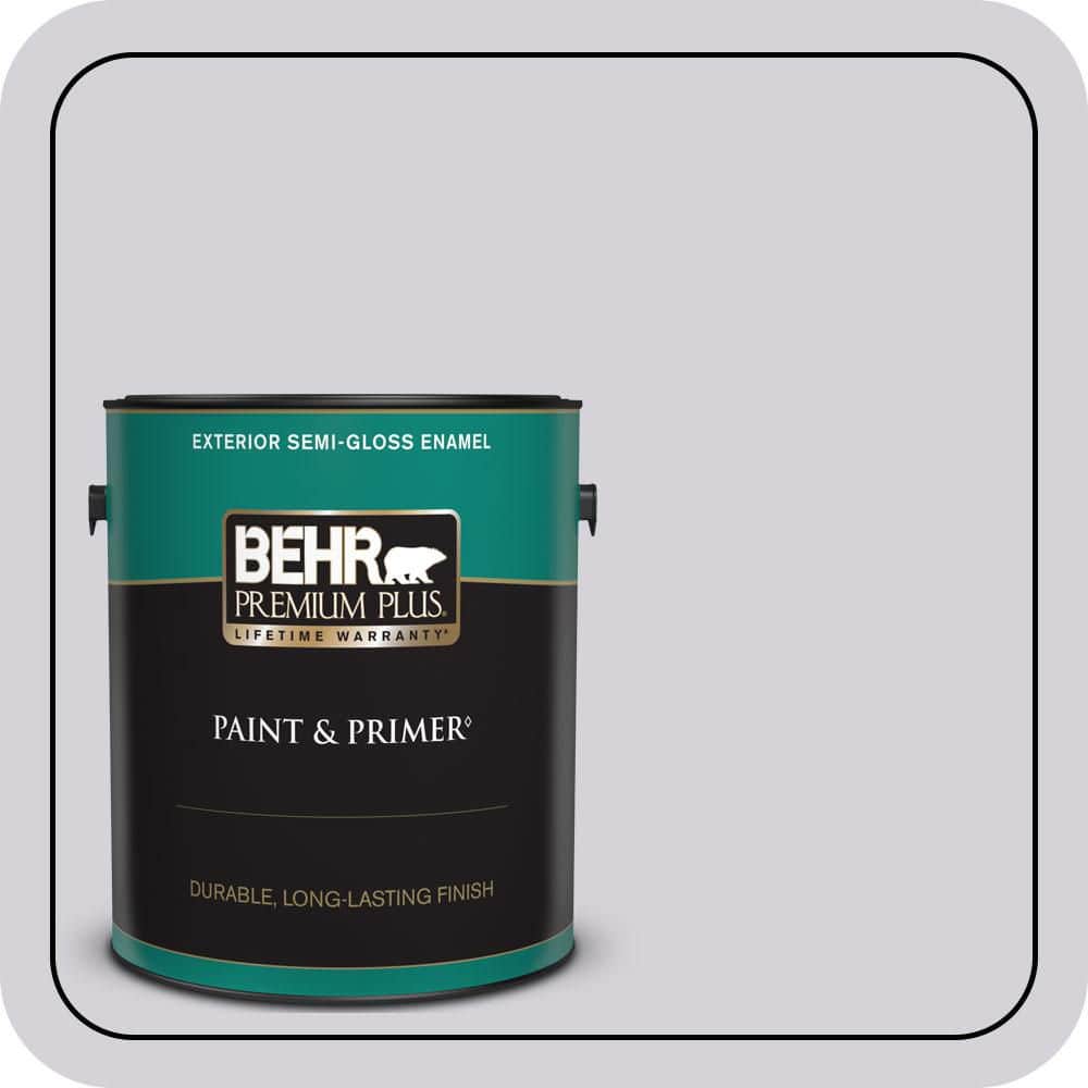 BEHR PREMIUM PLUS 1 gal. #N100-2 Etude Lilac Semi-Gloss Enamel Exterior Paint & Primer