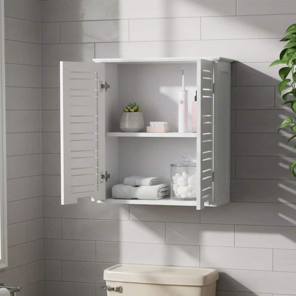 EVIDECO French home goods Miami 20.5 in. W Wall mount Bathroom Wall Cabinet in White (1)