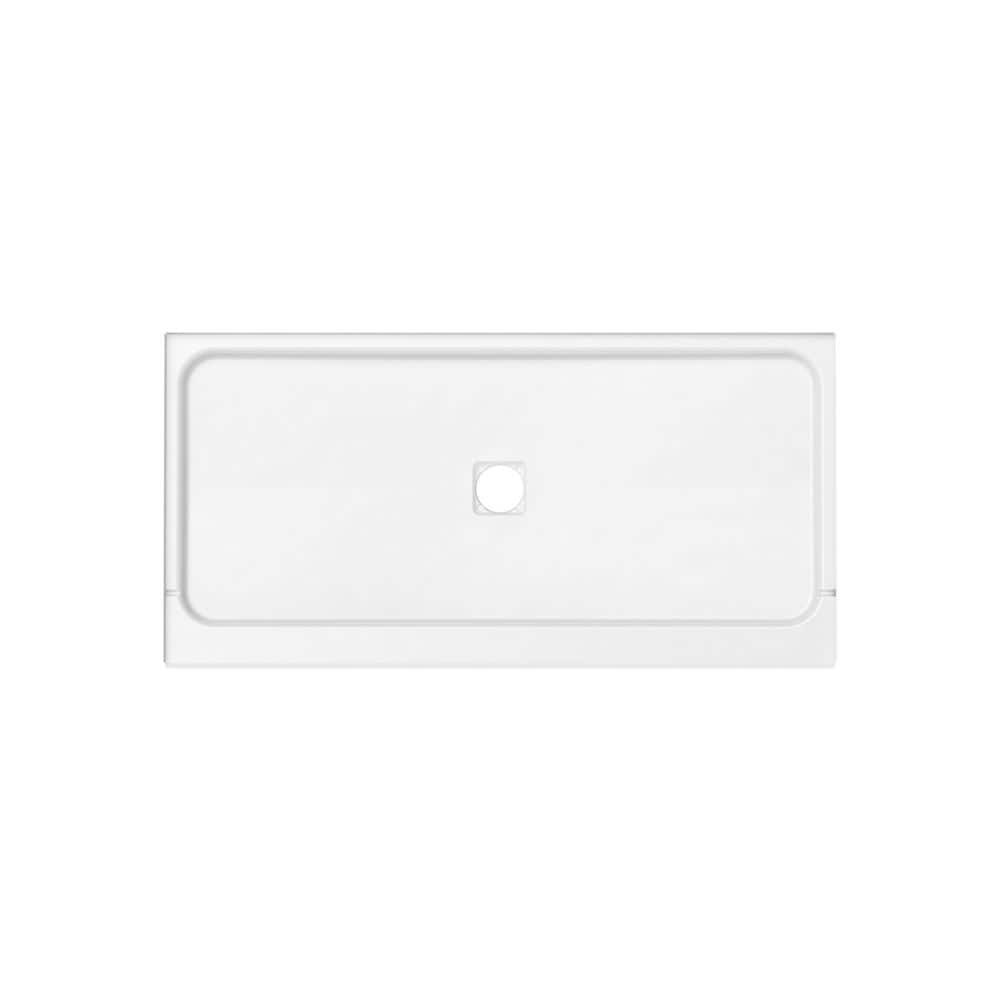 Bootz Industries Showercast 60 in. L 32 in. W Alcove Shower Pan Base with Square Chrome Drain (3)