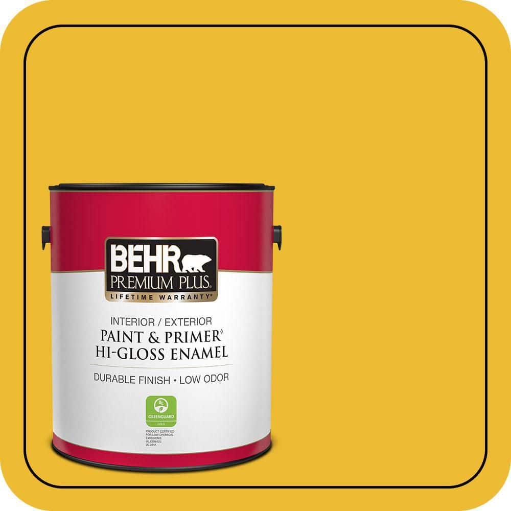 BEHR PREMIUM PLUS 1 gal. #T11-11 Lizard Breath Hi-Gloss Enamel Interior/Exterior Paint & Primer