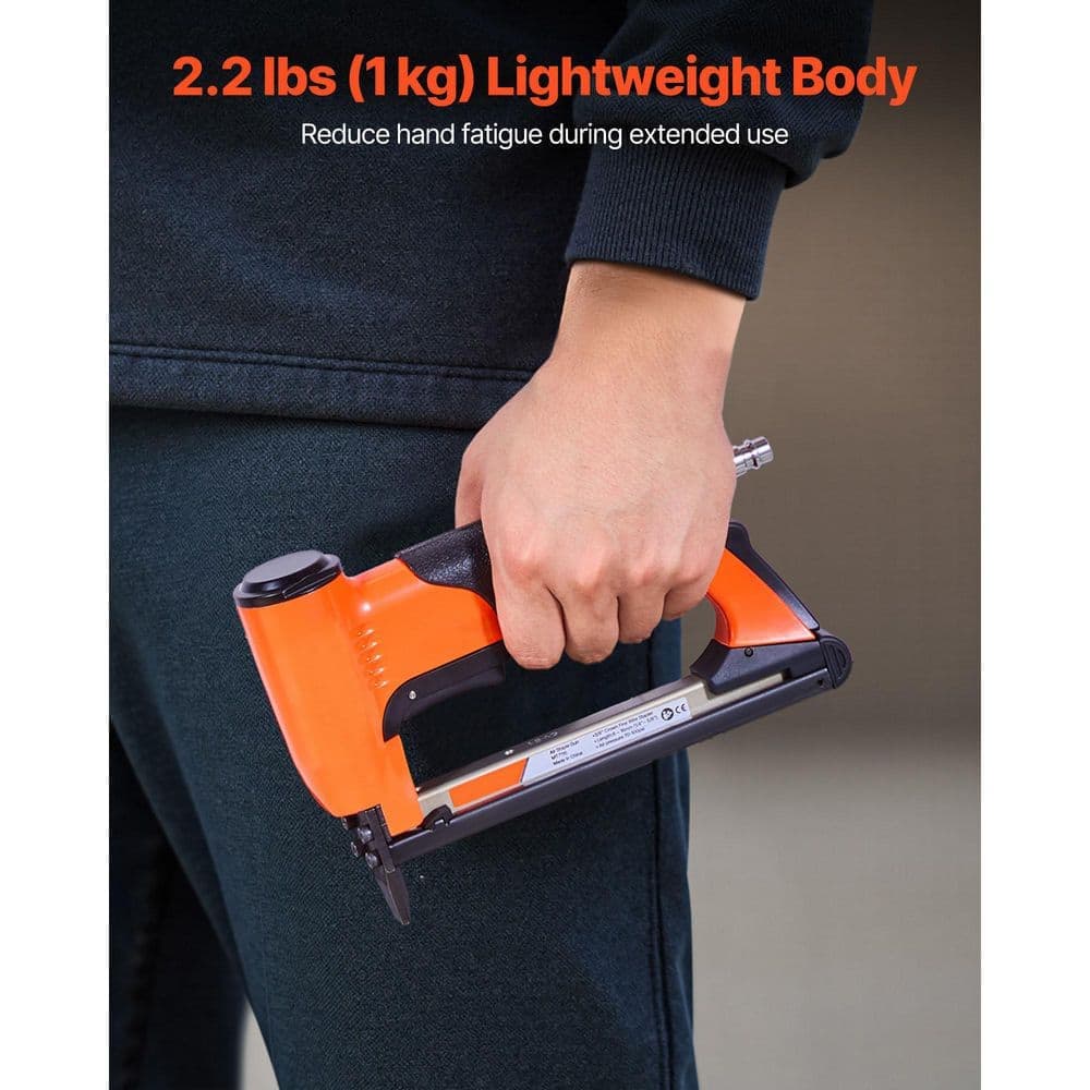 SKYSHALO Pneumatic Staple Gun, 22 Gauge Air Upholstery Stapler for 71 Series 3/8 in. Crown, 1/4-5/8 in. Staples, 180PCS Load, DIY (3)