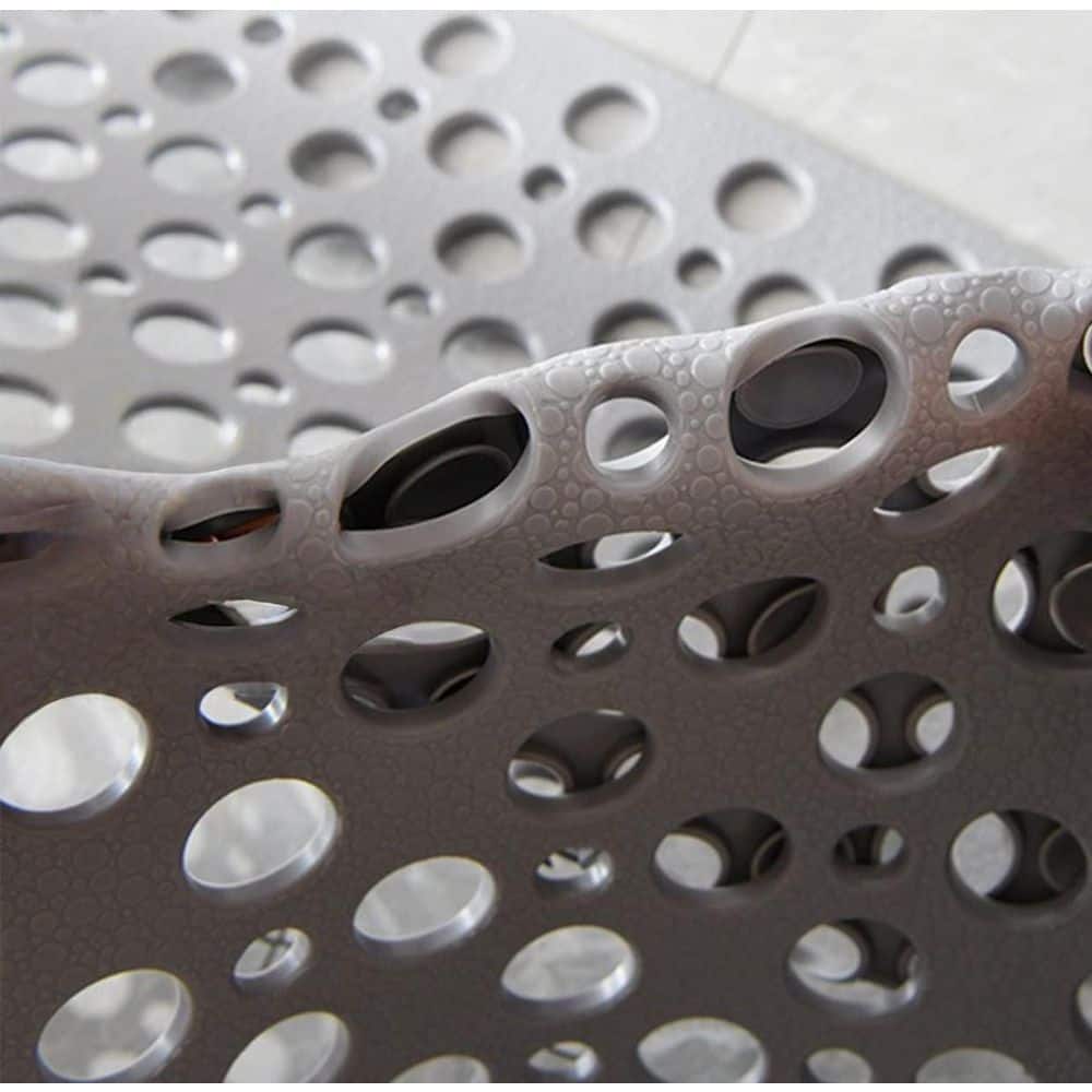 Wudkey 23.6 in. x 35.4 in. Large Non Slip Shower Mats in Grey, Anti-Slip Shower Stall Mat for Elderly with Big Suction Cups (3)