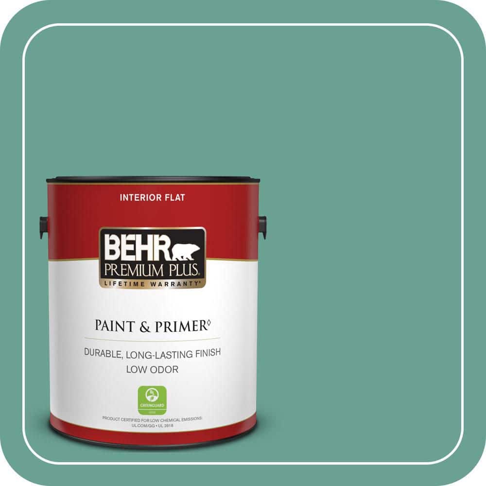 BEHR PREMIUM PLUS 1 gal. #T17-15 Jade Dragon Flat Low Odor Interior Paint & Primer
