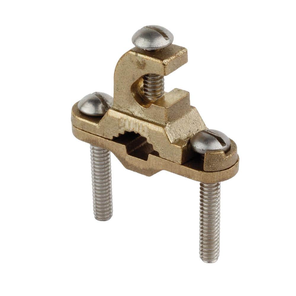 Commercial Electric 3/8 in. to 1 in. Bronze Ground Clamp with Lay-in Lug for 10 - 2 AWG (2)