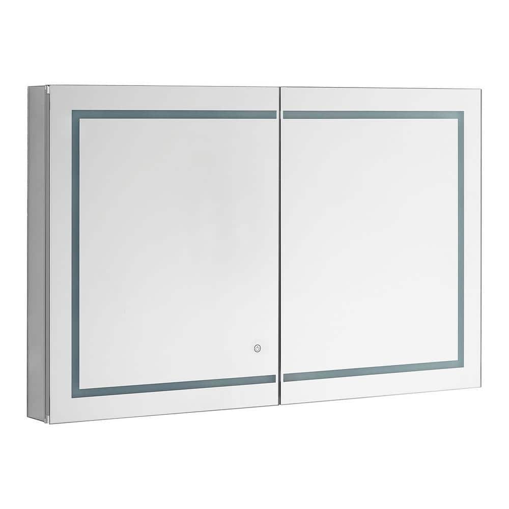 Aquadom Royale Plus 48 in W x 36 in. H Recessed or Surface Mount Medicine Cabinet with Bi-View Door,LED Lighting,Mirror Defogger (3)