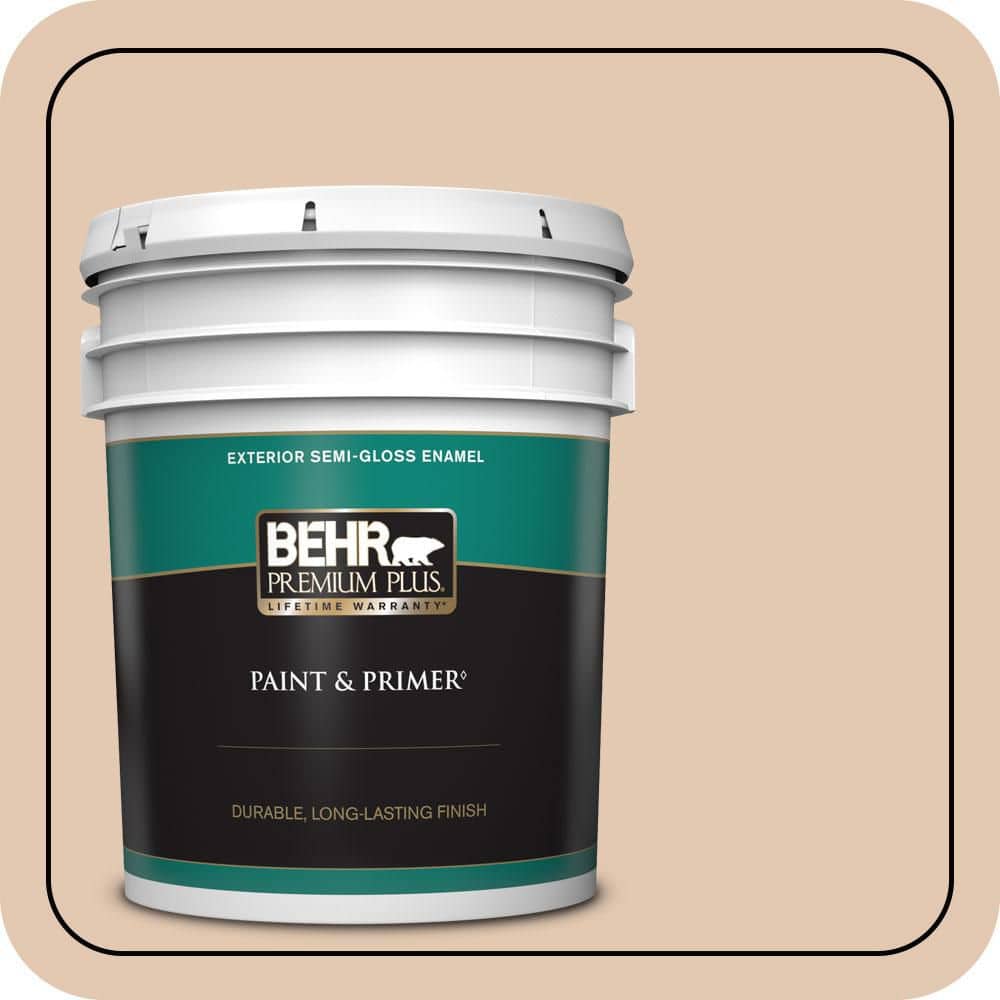 BEHR PREMIUM PLUS 5 gal. #S230-2 Mesquite Powder Semi-Gloss Enamel Exterior Paint & Primer