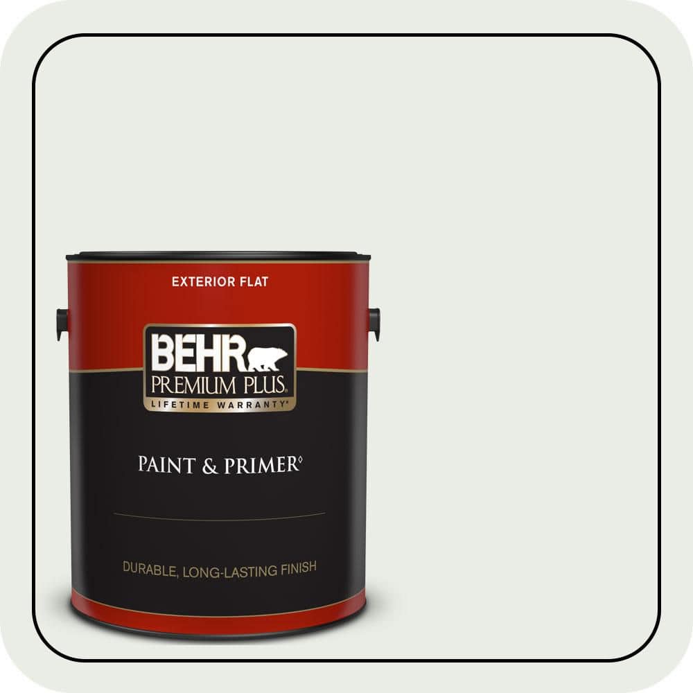 BEHR PREMIUM PLUS 1 gal. #N410-1 Silence Flat Exterior Paint & Primer
