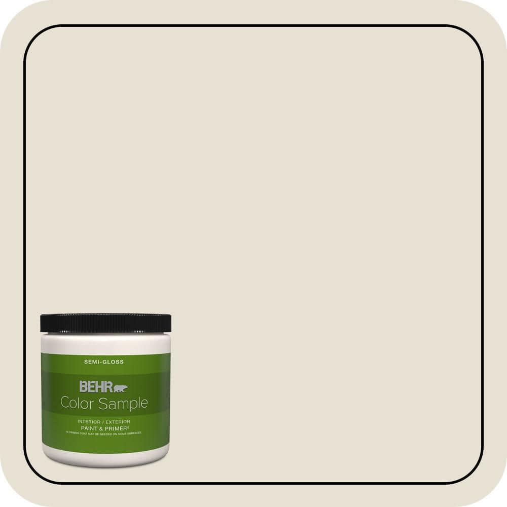 BEHR PREMIUM PLUS 8 oz. #MQ3-13 Crisp Linen Semi-Gloss Interior/Exterior Paint & Primer Color Sample