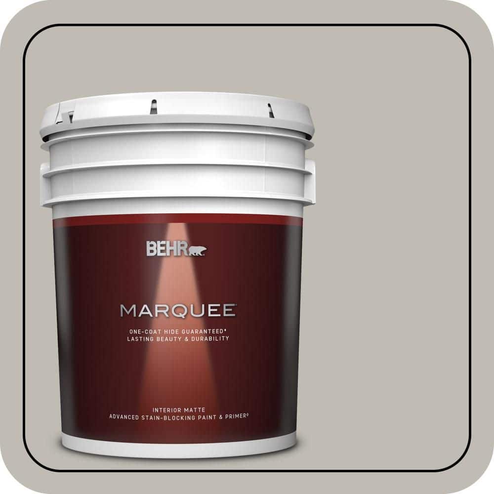 BEHR MARQUEE 5 gal. #MQ6-23 Pumice One-Coat Hide Matte Interior Paint & Primer
