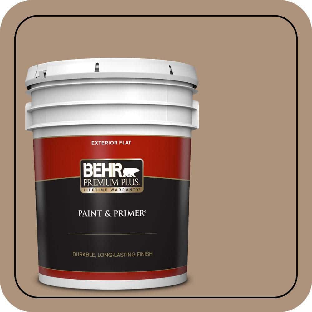 BEHR PREMIUM PLUS 5 gal. #PPU4-04 Soft Chamois Flat Exterior Paint & Primer (1)