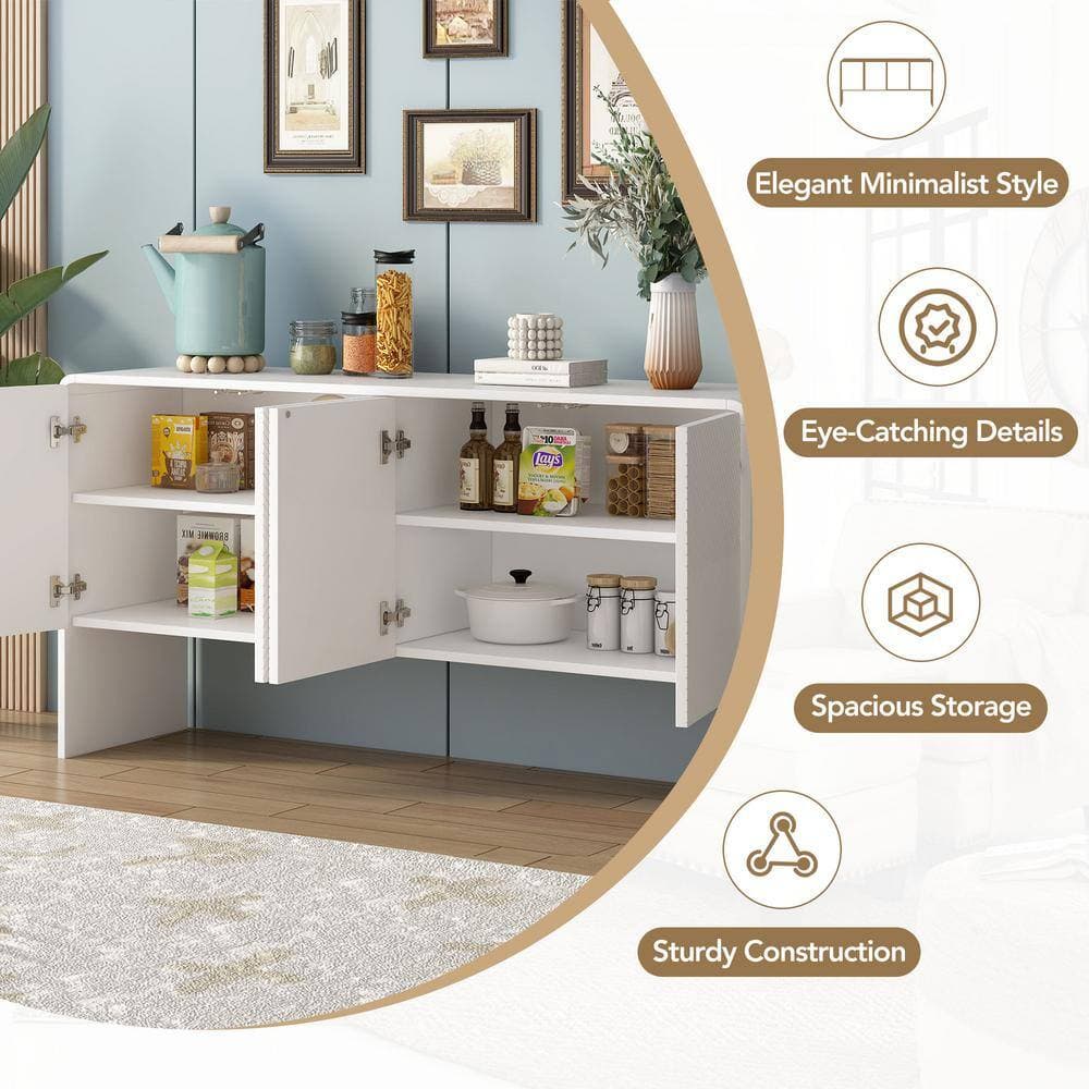 Unbranded 60 in. W 15.7 in. D 30 in. H Linen Cabinet with 4-Doors (3)