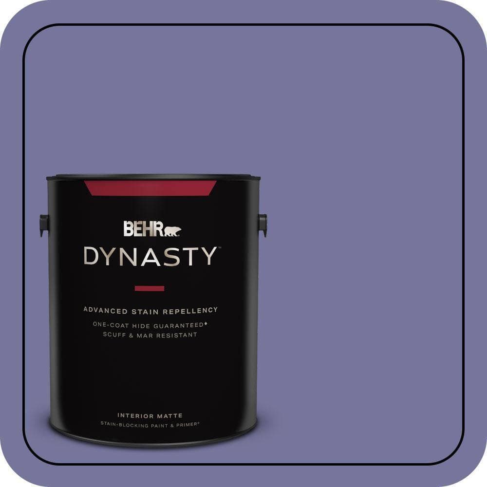 BEHR DYNASTY 1 gal. #M550-6 Kimono Violet One-Coat Hide Matte Interior Stain-Blocking Paint & Primer