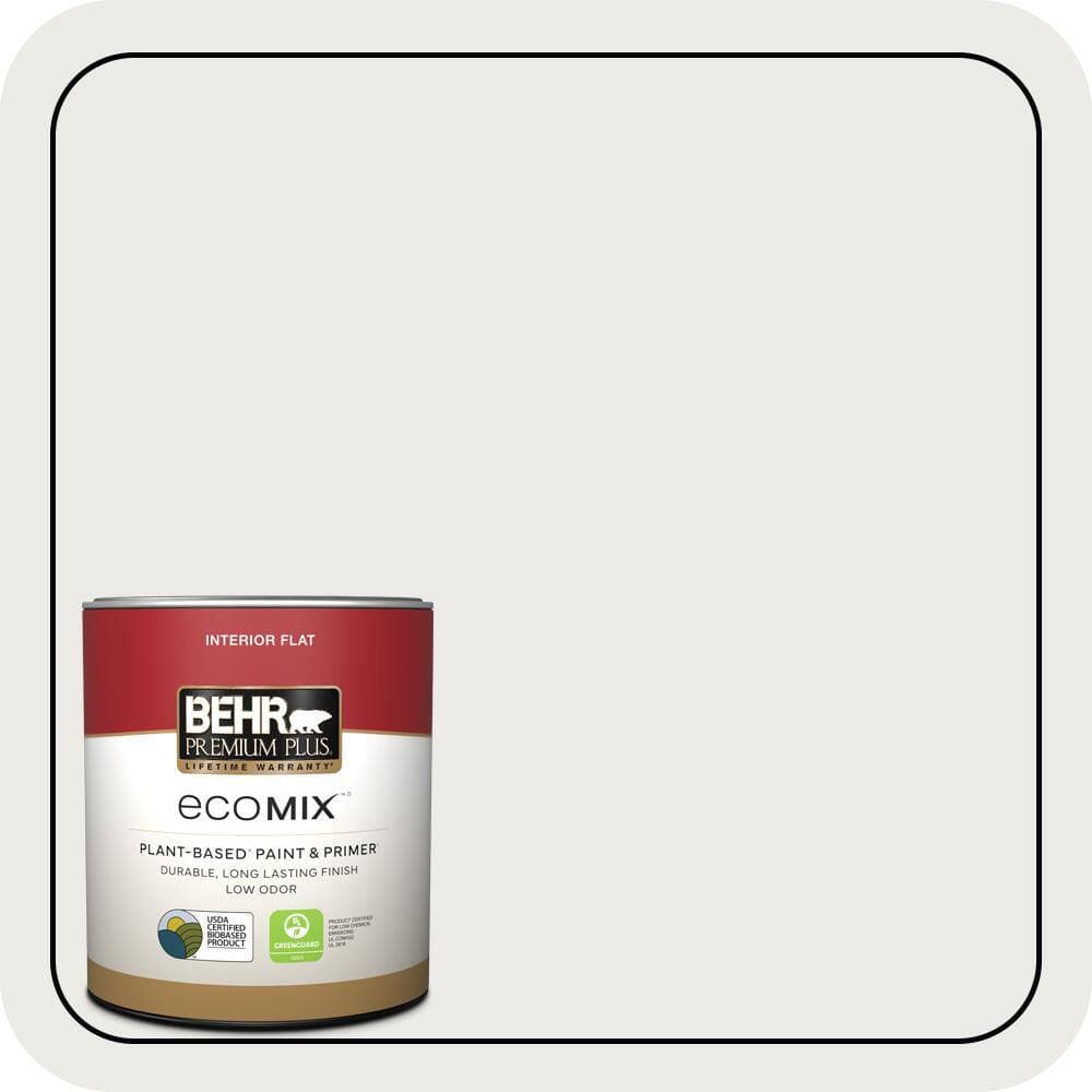 BEHR PREMIUM PLUS #BL-W14 White Flat EcoMix Plant-Based & Primer (1)