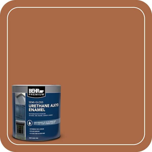BEHR PREMIUM 1 qt. #PPU3-16 Maple Glaze Semi-Gloss Enamel Urethane Alkyd Interior/Exterior Paint (2)